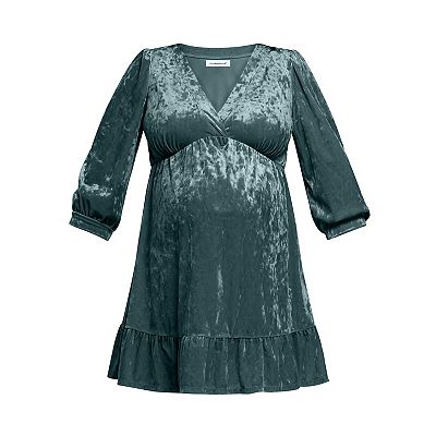 Maternity Motherhood Ruffle Hem Babydoll Dress