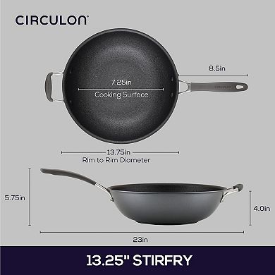 Circulon A1 Series with ScratchDefense Nonstick Induction Stir Fry Pan, Graphite