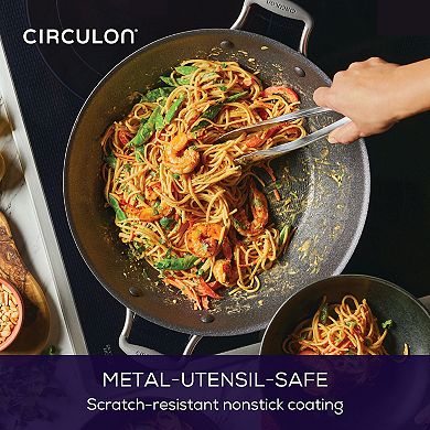 Circulon A1 Series ScratchDefense Nonstick Induction Wok with Lid, Graphite