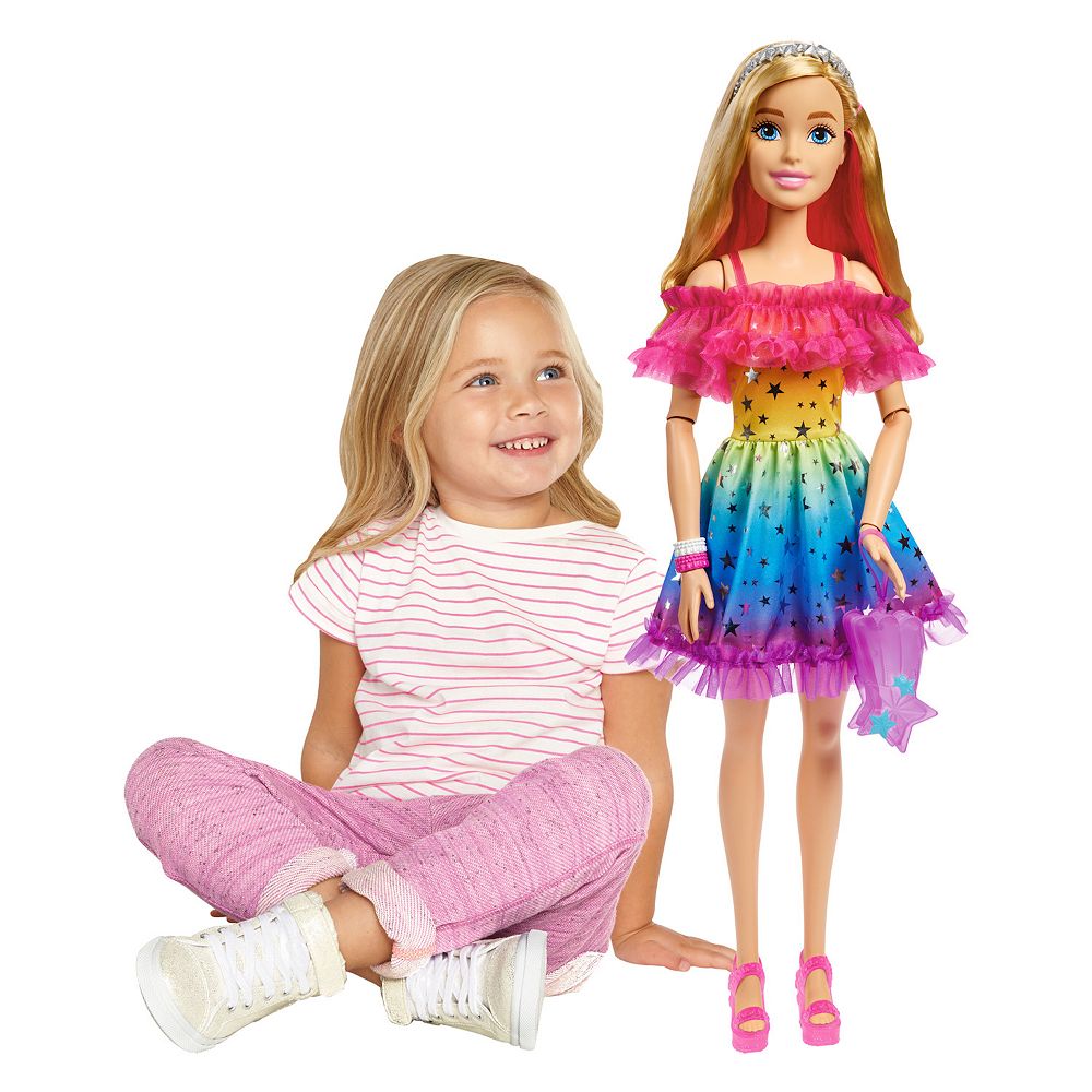 Barbie® Large Barbie Doll Blonde Hair and Rainbow Dress