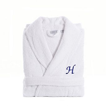 Linum Home Textiles Turkish Cotton Personalized Unisex Embroidered Terry Bathrobe