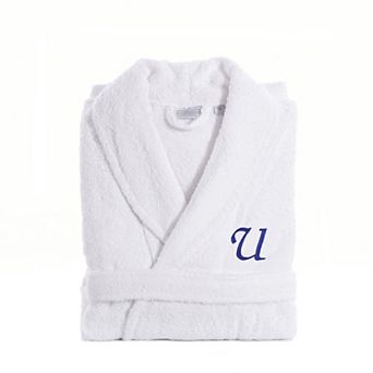 Linum Home Textiles Turkish Cotton Personalized Unisex Embroidered Terry Bathrobe