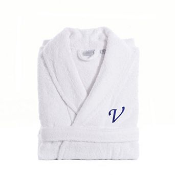 Linum Home Textiles Turkish Cotton Personalized Unisex Embroidered Terry Bathrobe