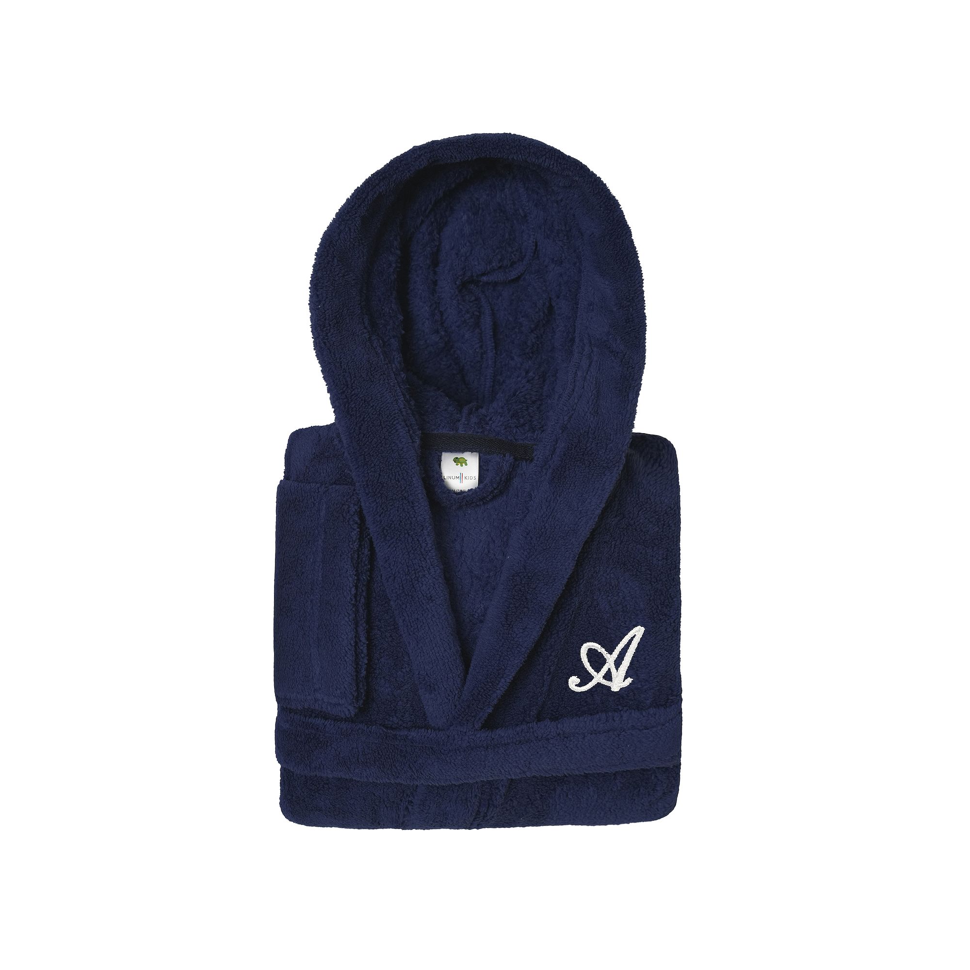 Linum Home Textiles Personalized Kids Super Plush Hooded Bathrobe, Boys, S