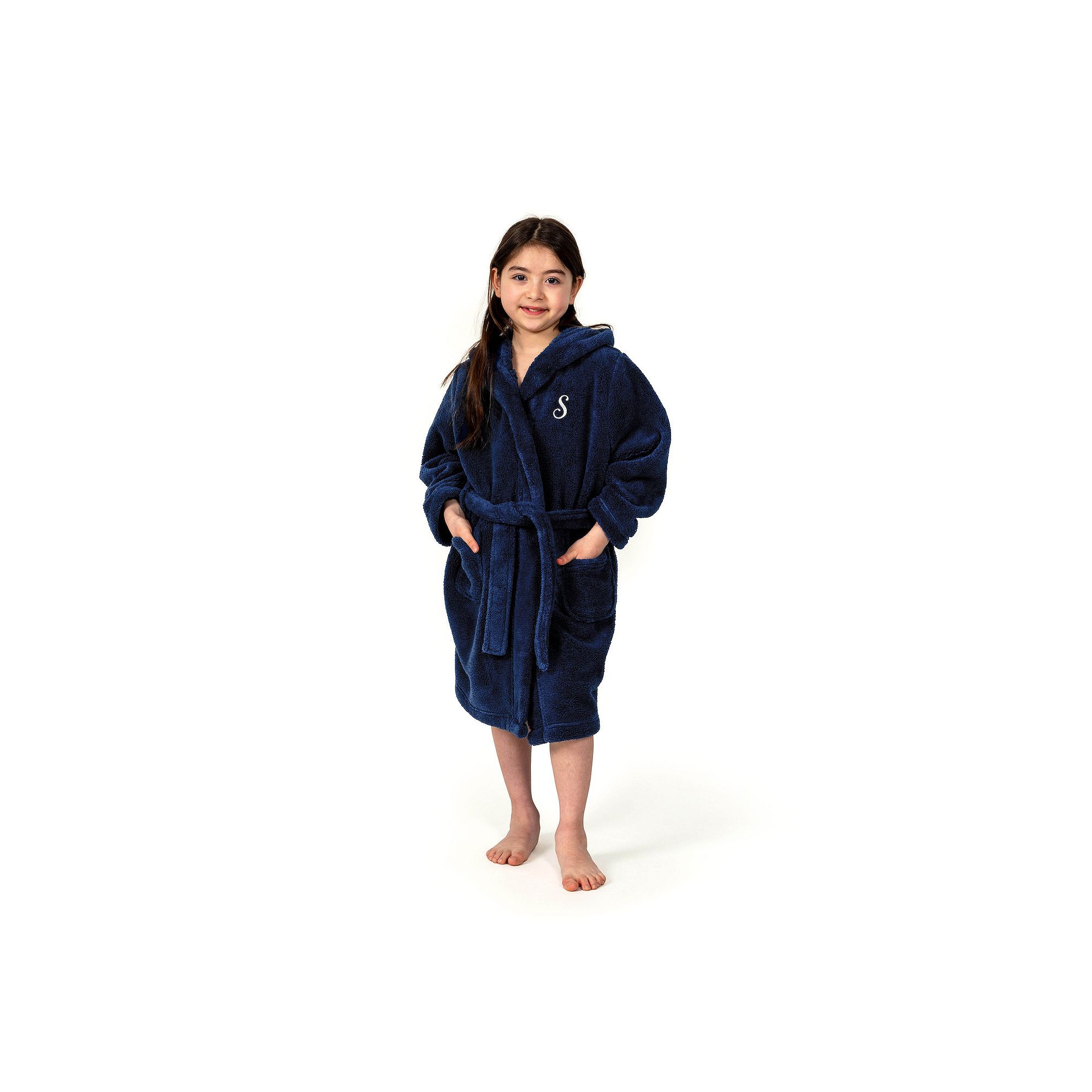 Linum Home Textiles Personalized Kids Super Plush Hooded Bathrobe, Boys, S