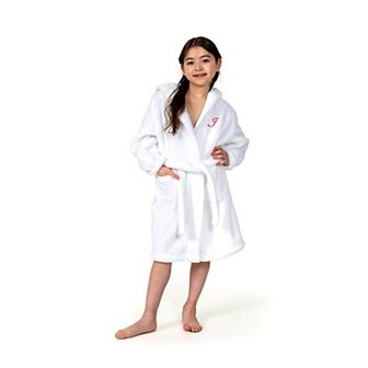 Linum Home Red Letter Textiles Personalized Kids' Super Plush Hooded Bathrobe