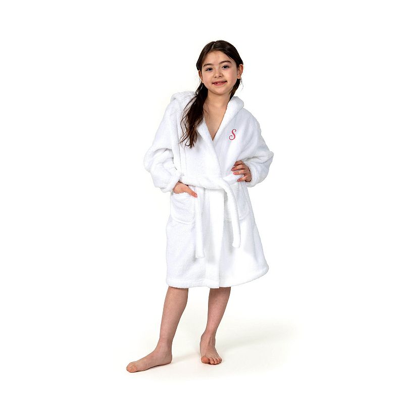 Linum Home Textiles Personalized Kids' Super Plush Hooded Bathrobe, Boy's, Size: Small