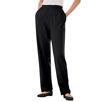 Woman Within Plus Size 7-Day Knit Straight-Leg Pull-On Pants