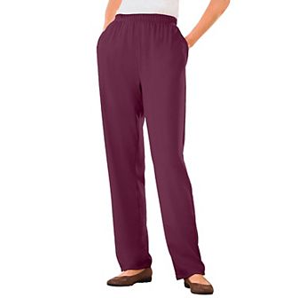 Woman Within Plus Size 7-Day Knit Straight-Leg Pull-On Pants
