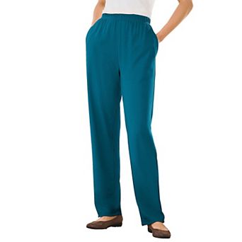 Woman Within Plus Size 7-Day Straight-Leg Elastic-Waist Stretchy Knit Pant