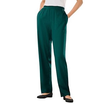 Woman Within Plus Size 7-Day Knit Straight-Leg Pull-On Pants