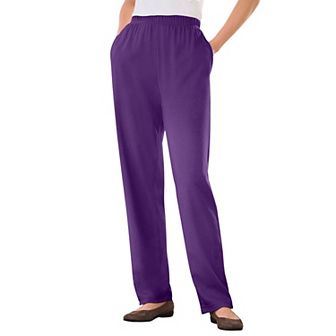Woman Within Plus Size 7-Day Knit Straight-Leg Pull-On Pants