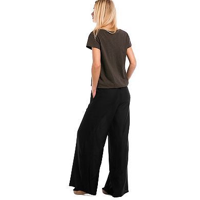 ellos Plus Size Wide-Leg Soft Pants With Back Elastic