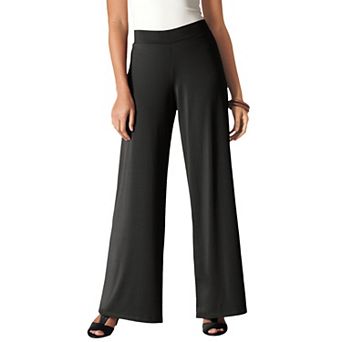 Jessica London Women's Plus Size Stretch Knit Wide Leg Pant