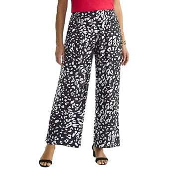 Jessica London Women's Plus Size Petite Stretch Knit Wide Leg Pant