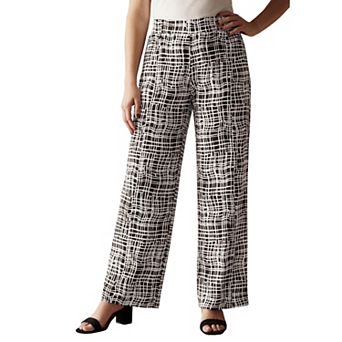 Jessica London Women's Plus Size Stretch Knit Wide Leg Pant