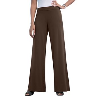 Jessica London Women's Plus Size Stretch Knit Wide Leg Pant