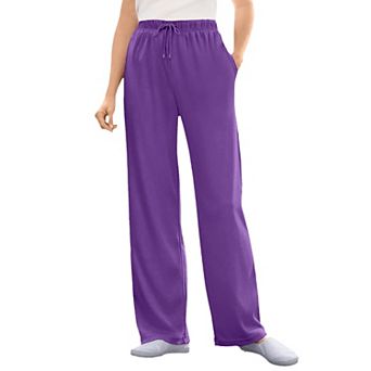Woman Within Plus Size Petite Sport Knit Straight-Leg Pull-On Pants