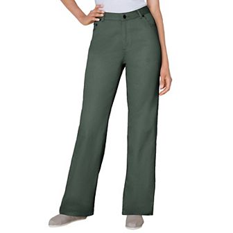 Woman Within Plus Size Perfect Relaxed All-Cotton Denim Five-Pocket Jeans