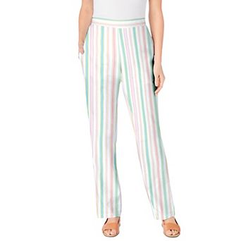 Woman Within Plus Size Straight Leg Linen Pant