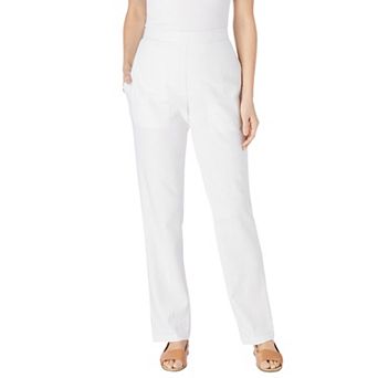 Woman Within Plus Size Straight Leg Linen Pant