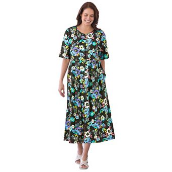 Woman Within Plus Size Petite Button-Front Essential Dress
