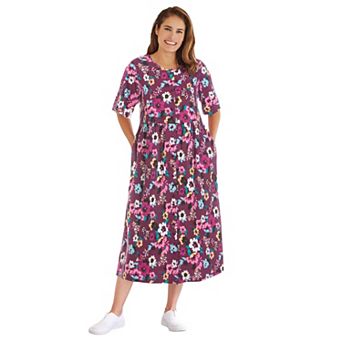 Woman Within Plus Size Petite Button-Front Essential Dress