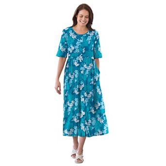 Woman Within Plus Size Petite Button-Front Essential Dress