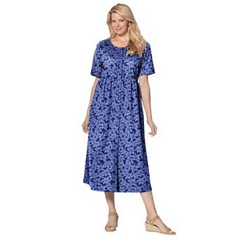 Woman Within Plus Size Petite Button-Front Essential Dress