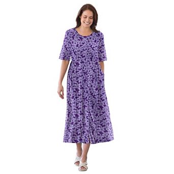 Woman Within Plus Size Petite Button-Front Essential Dress