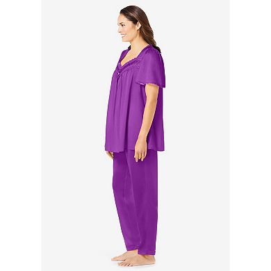 Only Necessities Plus Size Silky 2-Piece PJ Set