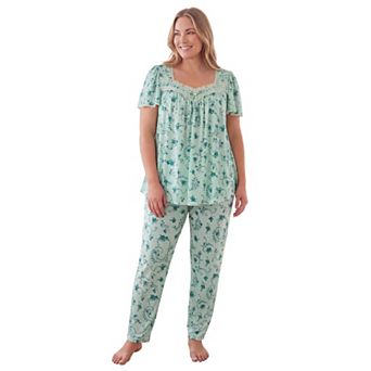 Only Necessities Plus Size Silky 2 pc PJ Set