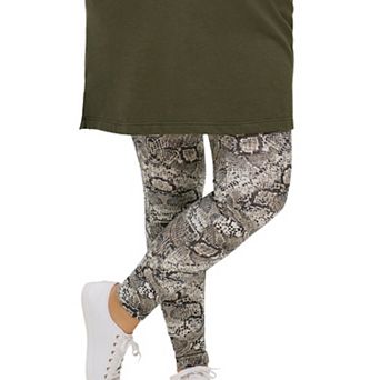 Ellos Plus Size Cotton Spandex Full Length Leggings