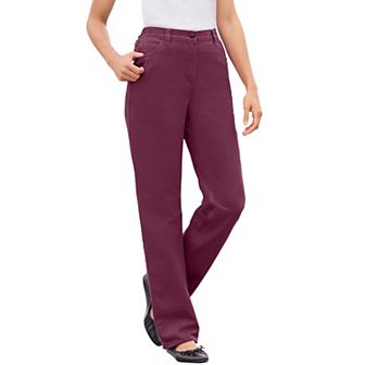 Woman Within Plus Size Perfect All-Cotton Back-Elastic Denim Jeans