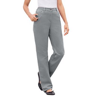 Woman Within Plus Size Perfect All-Cotton Back-Elastic Denim Jeans