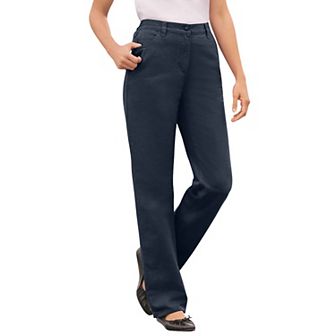 Woman Within Plus Size Perfect All-Cotton Back-Elastic Denim Jeans