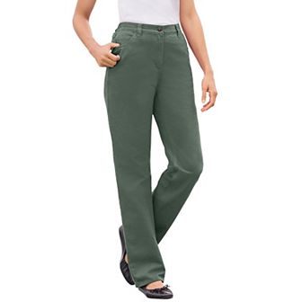 Woman Within Plus Size Perfect All-Cotton Back-Elastic Denim Jeans