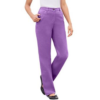 Woman Within Plus Size Perfect All-Cotton Back-Elastic Denim Jeans