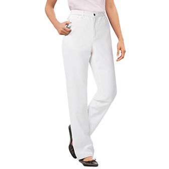 Woman Within Plus Size Perfect All-Cotton Back-Elastic Denim Jeans