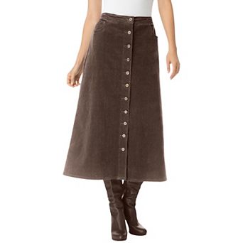 Woman Within Plus Size Corduroy Skirt