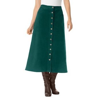 Woman Within Plus Size Corduroy Skirt