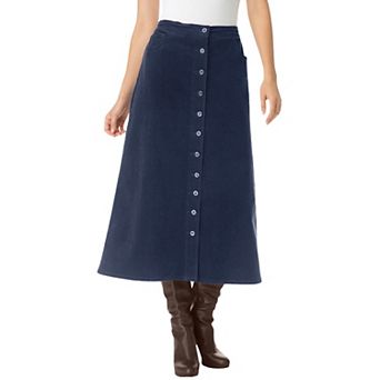 Woman Within Plus Size Corduroy Skirt