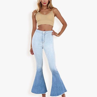 Women's Bell Bottom High Waist Denim Jeans