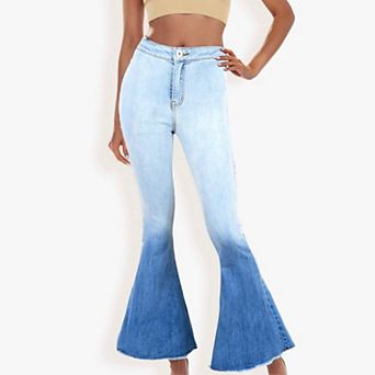 Women's Bell Bottom High Waist Denim Jeans