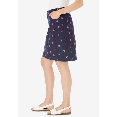 Woman Within Plus Size Adjustable Waist Chino Skort