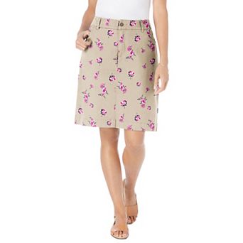 Woman Within Plus Size Adjustable Waist Chino Skort