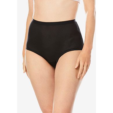 Comfort Choice Plus Size Full Coverage Nylon Brief 5-Pack