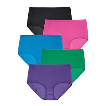 Comfort Choice Plus Size Full Coverage Nylon Brief 5-Pack