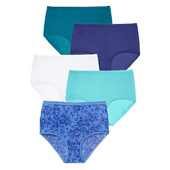 Comfort Choice Plus Size Full Coverage Nylon Brief 5-Pack