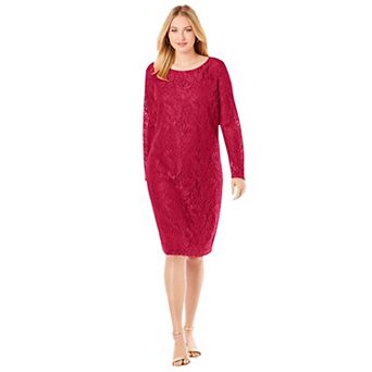 Jessica London Women's Plus Size Stretch Lace Shift Dress